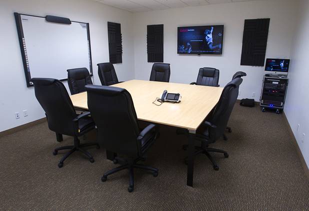 The Led Zepplin conference room is shown during the opening of the BMM Testlabs new world headquarters in Las Vegas Thursday, March 7, 2013. Many of the rooms in the test lab have rock 'n roll themes. BMM employs more than 200 people in 12 countries and operates 11 gaming labs, serving more than 400 gaming jurisdictions.