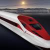 An artist’s rendering of a train on the XpressWest high-speed rail line.