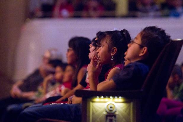Elementary school children watch a performance of "The Stinky Cheese Man and other Fairly Stupid Tales" at the Smith Center for the Performing Arts Tuesday, March 12, 2013.  As part of the Smith Center's mission combining performing arts and education, and in partnership with the Clark County School District, the center hosted more than 1,500 elementary school students from Southern Nevada for the special performance by members of the Griffin Theater of Chicago.