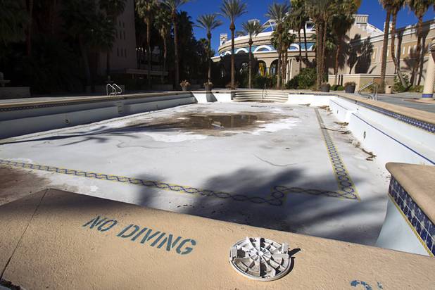 The old Sahara pool is shown during a tour of work on the SLS Las Vegas resort, formerly the Sahara, Wednesday, March 13, 2013. The renovated resort is expected to open in the fall of 2014.