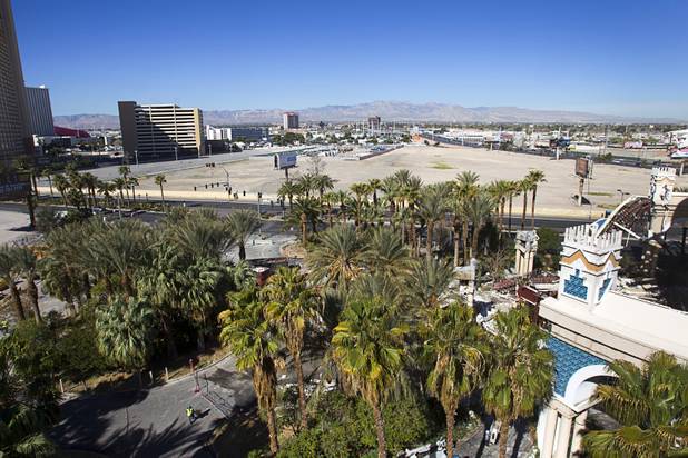 A view looking west from the SLS Las Vegas resort, formerly the Sahara, Wednesday, March 13, 2013. The renovated resort is expected to open in the fall of 2014.