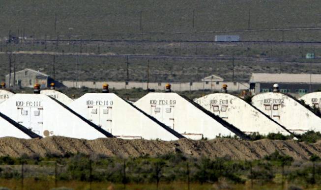 This May 20, 2005, file photo shows storage bunkers at  the U.S. Army Depot in Hawthorne, Nev. Seven Marines from a North Carolina unit were killed and several injured in a training accident at the depot, the Marine Corps said Tuesday, March 19, 2013.