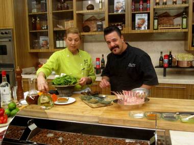 Mary Sue Milliken and Mike Minor of Border Grill at Mandalay Bay at the 2013 Vegas Uncork’d preview lunch at Tuscany Kitchen in Bellagio on Thursday, March 21, 2013.