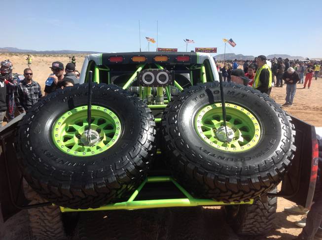 Spare tires are standard equipment for vehicles in the Mint 400 off-road race, staged in the desert near Las Vegas. More than 1,000 competitors took part in the 2013 edition of the race, held Saturday, March 23.