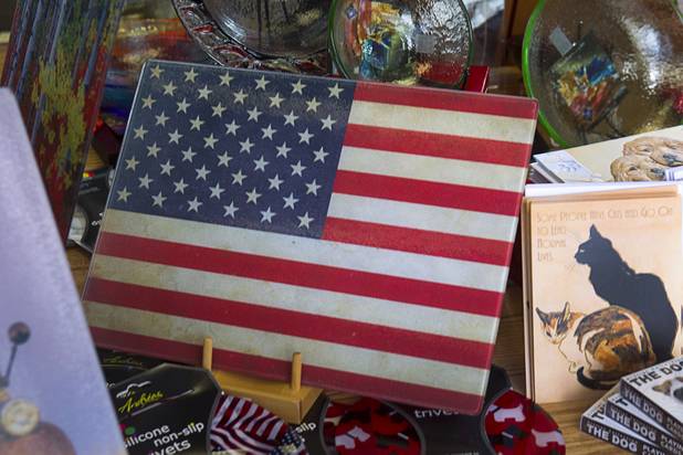 A cutting board is displayed at USA Boutiques, 9500 S. Eastern Ave., Monday, March 25, 2013. The store sells only made-in-the-USA products.