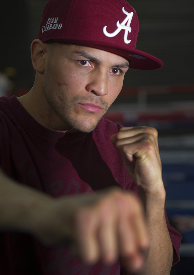 Light welterweight boxer Mike Alvarado poses at Top Rank Gym Wednesday, March 27, 2013. Alvarado will face Brandon Rios for a rematch at the Mandalay Bay Saturday.