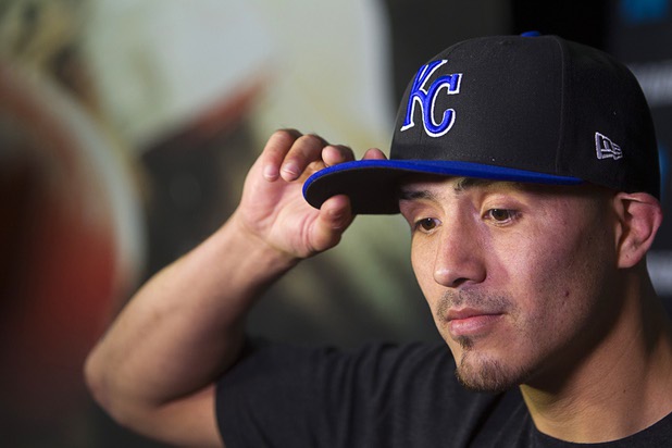 Light welterweight boxer Brandon Rios arrives for a work out at Top Rank Gym Wednesday, March 27, 2013. Rios will face Mike Alvarado for a rematch at the Mandalay Bay Saturday.
