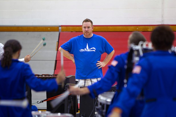 Brian Howerton, executive director of Vegas Vanguard, a competitive percussion ensemble, watches practice at UNLV Sunday, March 31, 2013. The group will be competing in the WGI Percussion World Championships in Dayton, Ohio on April 18th.