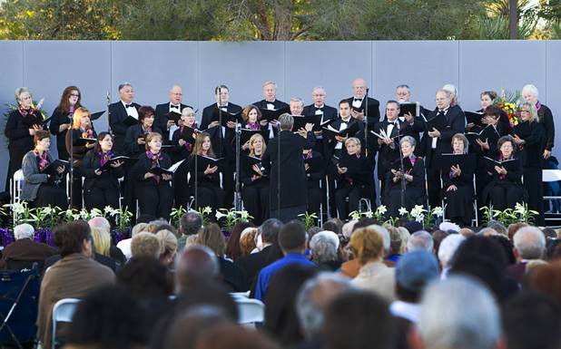 Members of the Desert Chorale perform during the 28th annual Easter sunrise service at Palm Eastern Mortuary and Cemetery Sunday, March 31, 2013.