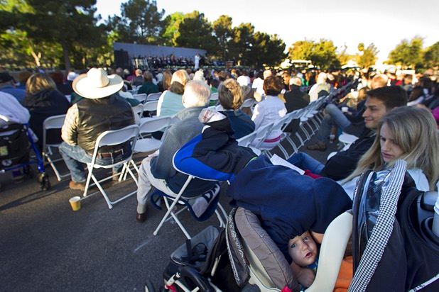 Ethan Carson, 4, top, plays with his brother Isaac, 1, during the 28th annual Easter sunrise service at Palm Eastern Mortuary and Cemetery Sunday, March 31, 2013.
