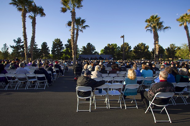 People attend the 28th annual Easter sunrise service at Palm Eastern Mortuary and Cemetery Sunday, March 31, 2013.