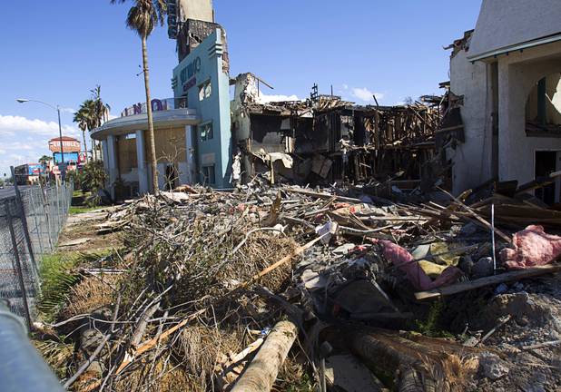 A view of the Key Largo on Sunday, March 31, 2013, three days after the abandoned casino was gutted by fire.