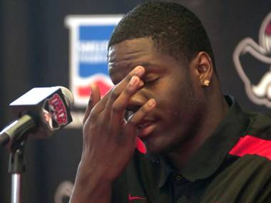 UNLV’s Anthony Bennett announces Monday, April 1, 2013, that he is leaving for the NBA Draft.