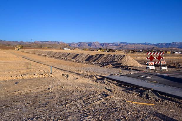 A road is shown under construction at the Mountain's Edge master planned community in the southwest west part of the Las Vegas Valley April 1, 2013.