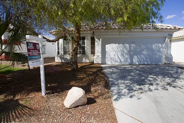 A vacant HUD home is shown in North Las Vegas April 2, 2013. A neighbor said that it has been vacant for about two years. (1524 Gaber Court, North Las Vegas)
