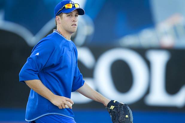 Pitcher Collin McHugh fields a ball during Las Vegas 51's practice at Cashman Field Tuesday, April 2, 2013. The 51's open the season Thursday against the RiverCats at Sacramento. This is the first year the 51s are affiliated with the Mets.