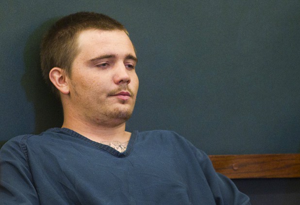 Gage James Lindsey, 18, appears in court at the Regional Justice Center Thursday, April 4, 2013. Lindsey is facing charges related to the Monday accident at the Egg & I restaurant that injured 10 people.