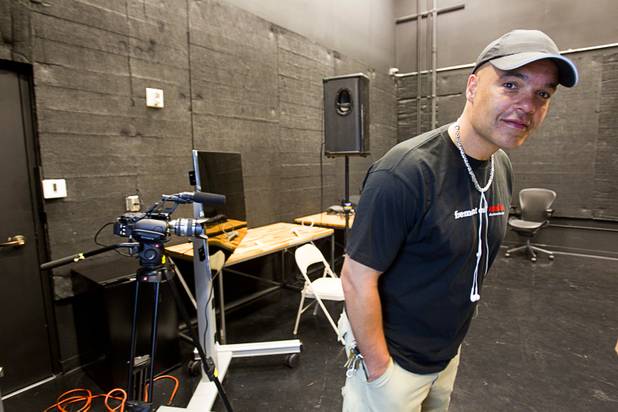 Freeman White III, director of production, is shown in a studio room at the fremont east studios in downtown Las Vegas Thursday, April 4, 2013. The video and audio studios are scheduled to hold a grand opening on April 9.