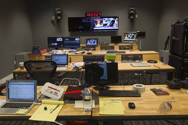 A control room is shown under construction at the fremont east studios in downtown Las Vegas Thursday, April 4, 2013. The video and audio studios are scheduled to hold a grand opening on April 9.