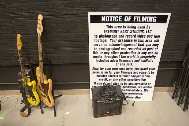 Instruments are shown in a studio at the fremont east studios in downtown Las Vegas Thursday, April 4, 2013. The video and audio studios are scheduled to hold a grand opening on April 9.