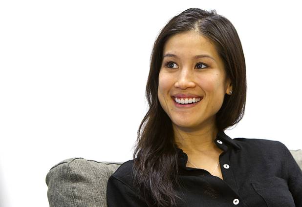 Founder Mimi Pham smiles during an interview at the fremont east studios in downtown Las Vegas Thursday, April 4, 2013. The video and audio studios are scheduled to hold a grand opening on April 9.