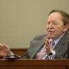 Las Vegas Sands Corp. CEO Sheldon Adelson testifies for a second day in Clark County district court, Friday, April 5, 2013, in Las Vegas. Attorneys for Hong Kong businessman Richard Suen say Sands owes him $328 million because he worked behind the scenes to help the company win a gambling license in the Chinese enclave of Macau.