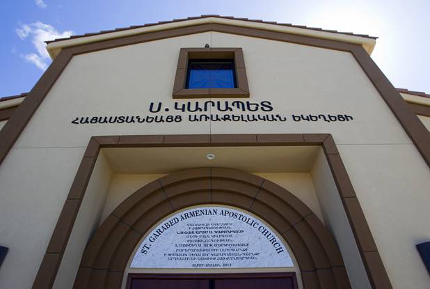 An exterior view of St. Garabed Armenian Apostolic Church of Las Vegas on East Desert Inn Road Tuesday, April 9, 2013. The church is nearing completion and is scheduled to be consecrated this weekend by Western Prelate Archbishop Moushegh Mardirossian.