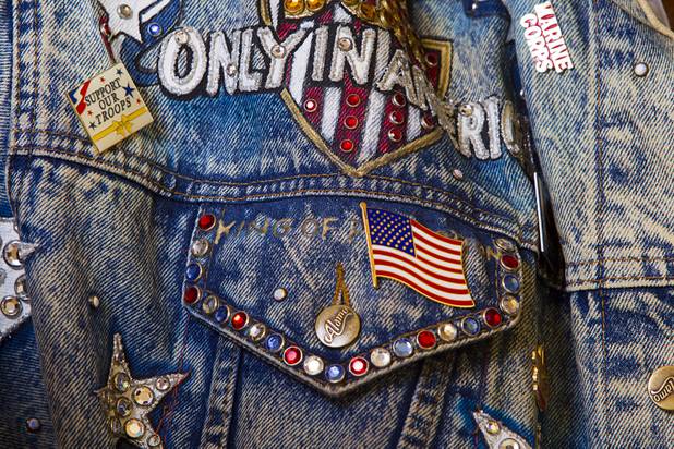 A detail from his custom-made jacket during an exclusive interview with boxing promoter Don "Only in America" King at a Treasure Island penthouse Thursday, April 11, 2013.