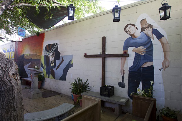 The courtyard where services are held is shown at Casa de Luz, a small church in the Naked City area Monday, April 15, 2013. The church, which currently services about 1,800 area residents with a food pantry, is beginning on a major renovation project.