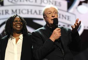 Whoopi Goldberg and Sir Michael Caine at the 2013 Keep Memory Alive "Power of Love" Gala celebrating the joint 80th birthdays of Quincy Jones and Caine at MGM Grand Garden Arena on Saturday, April 13, 2013.