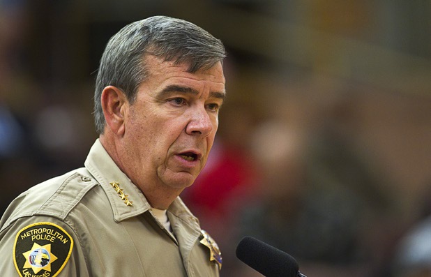 Sheriff Doug Gillespie speaks on the Metro Police budget during a county commission meeting at the Clark County Government Center Tuesday, April 16, 2013.