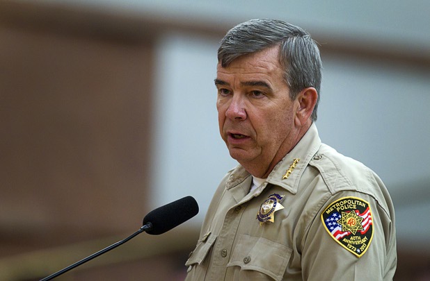 Sheriff Doug Gillespie speaks on the Metro Police budget during a county commission meeting at the Clark County Government Center Tuesday, April 16, 2013.
