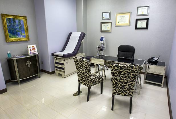 Dr. Hisana Qamar's exam room and office are shown at the MedLion office, 851 S. Rampart Blvd., Thursday, April 18, 2013. MedLion is a physician group membership plan. For $59 per month, patients get access to a primary care physician. There is no insurance involved.