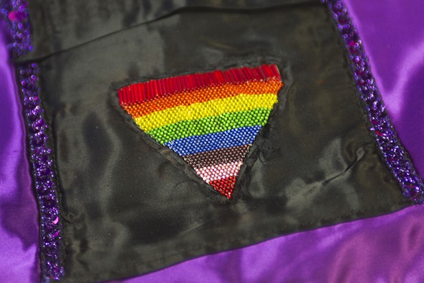 A detail from a quilt is shown at a display at the AFAN offices Wednesday, April 24, 2013. The quilts, part of the Names Project and the AIDS Memorial Quilt, feature the names of Nevada residents who have died from HIV/AIDS and will be on display until April 30. It's part of a national campaign to raise awareness and remember those who have died from the illness.
