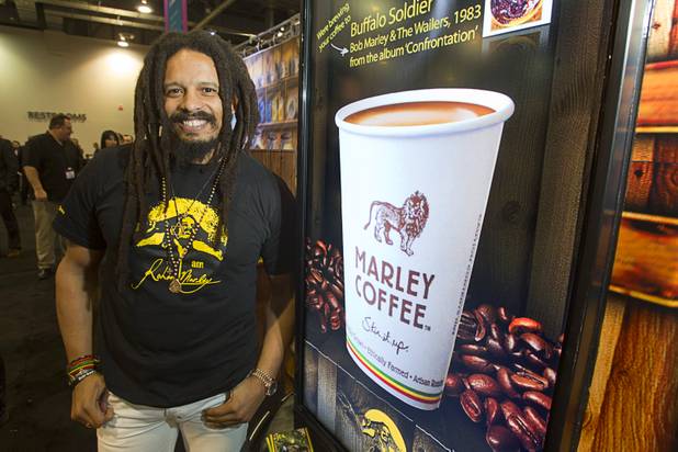 Rohan Marley, son of during the NAMA (National Automatic Merchandising Association) One Show at the Sands Expo Center Wednesday, April 25, 2013. Marley is the co-founder of the Marley Coffee Company and son of legendary reggae singer Bob Marley. The NAMA One Show convention serves the vending, coffee and food service industries.
