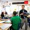 Photo: Eighth-grade teacher Matt Angelo quickly passes ou