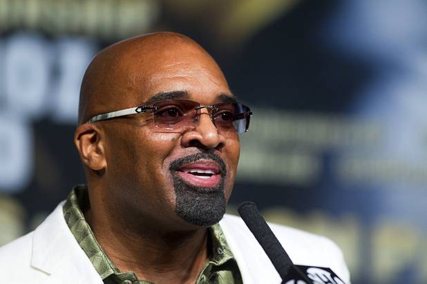 Leonard Ellerbe, CEO of Mayweather Promotions,speaks during a news conference at the MGM Grand Wednesday, May 1, 2013.