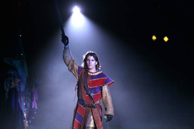 Thomas Arlt, 18, a local high school senior, plays Prince Christopher in the "Tournament of Kings" dinner show on Wednesday, May 1, 2013 at the Excalibur in Las Vegas.