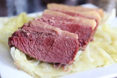 Island-style corned beef and cabbage at the Hungry Islander.