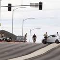 Police Motorcycle Officer Injured in Crash