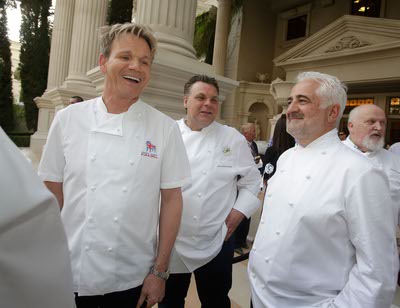Gordon Ramsay, Francois Payard, Guy Savoy and Michel Richard attend the 2013 Vegas Uncork'd by Bon Appetit Grand Tasting at Garden of the Gods at Caesars Palace on Friday, May 10, 2013.