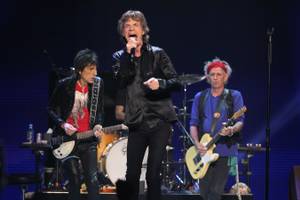 The Rolling Stones perform during their show at MGM Grand Garden Arena on Saturday, May 11, 2013.
