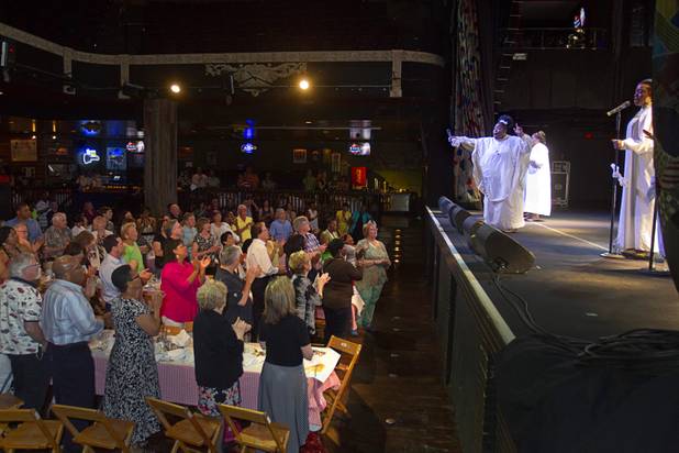 Sharon Smith, center, and the Nu Vision Ensemble perform during a Mother's Day “Kirk Franklin’s Gospel Brunch” at the House of Blues in Mandalay Bay Sunday, May 12, 2013.
