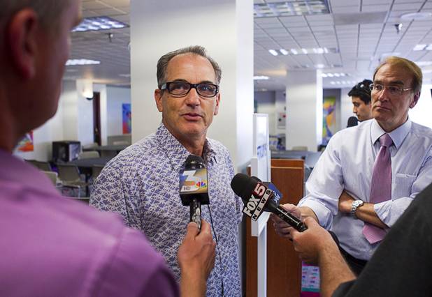 Investor Steve Mack speaks to reporters during a news conference at Cashman Field after a deal was finalized to buy the Las Vegas 51s on Monday, May 13, 2013. Summerlin Las Vegas Baseball Club LLC, a joint venture of the Howard Hughes Corp. and Play Ball Owners Group — including investors Mack, Bart Wear and Chris Kaempfer — purchased the 51s and plans to move the franchise to a new stadium in Summerlin.