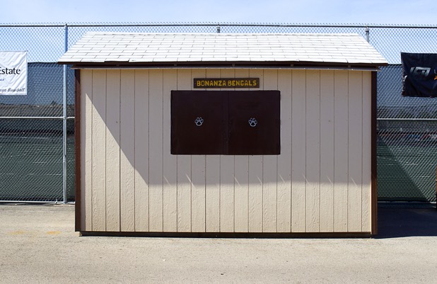 The snack shack is shown by the baseball field at Bonanza High School Monday, May 13, 2013. Coach Derek Stafford and a friend built the shack, he said.