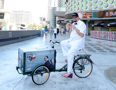 Penn Jillette launches his “All-Star Celebrity Apprentice” ice cream flavor at Walgreens on the Strip on Monday, May 13, 2013.