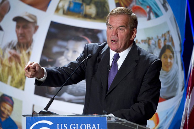Tom Ridge, former Secretary of Homeland Security, speaks during "Securing America's Future," a conference sponsored by the Latin Chamber of Commerce and the U.S. Global Leadership Coalition, at the Four Seasons Wednesday, May 15, 2013.