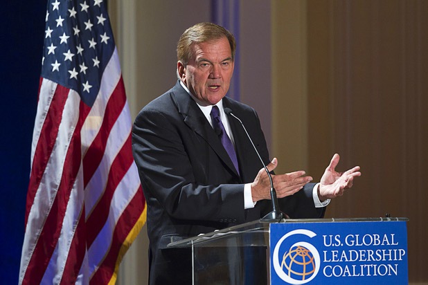 Tom Ridge, former Secretary of Homeland Security, speaks during "Securing America's Future," a conference sponsored by the Latin Chamber of Commerce and the U.S. Global Leadership Coalition, at the Four Seasons Wednesday, May 15, 2013.