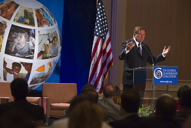 Tom Ridge, former Secretary of Homeland Security, speaks during "Securing America's Future," a conference sponsored by the Latin Chamber of Commerce and the U.S. Global Leadership Coalition, at the Four Seasons Wednesday, May 15, 2013.