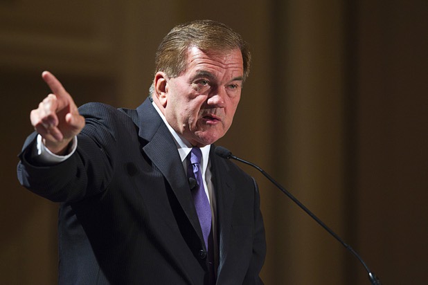 Tom Ridge, former Secretary of Homeland Security, speaks during "Securing America's Future," a conference sponsored by the Latin Chamber of Commerce and the U.S. Global Leadership Coalition, at the Four Seasons Wednesday, May 15, 2013.